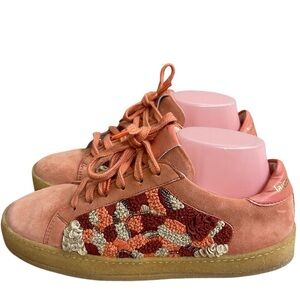 Laidback London Patchwork Sneakers Handcrafted size 39 USA 8 embroidered wore 1x
